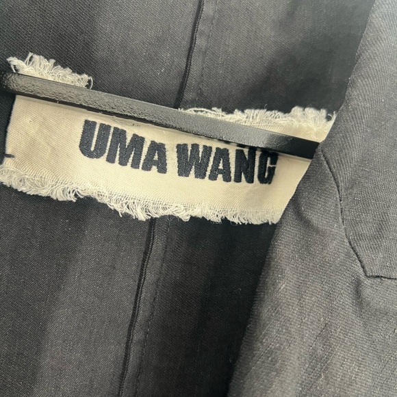 Uma Wang Rare Single Breasted Tailored Linen Blend Blazer Jacket In Black - Picture 5 of 9